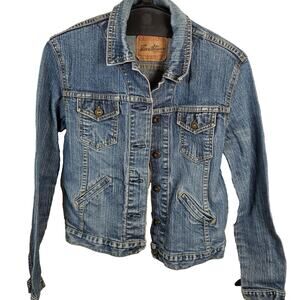 Levi Strauss Signature Light Blue Trucker Jean Jacket 90s Prep Grunge Small 4/6